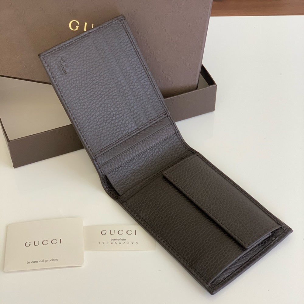 NEW Gucci Canvas Wallet Men GG Bi-Fold - Picture 3 of 6